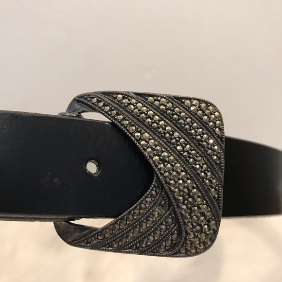 Vintage Judith Jack Marcasite Silver Leather Belt main image 8